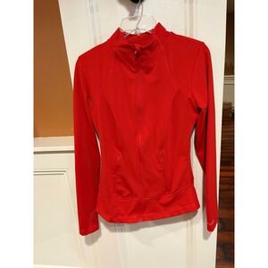 NWOT Spyder Active Red Full Zip Athletic Jacket Women's Size S Mock Neck Pockets